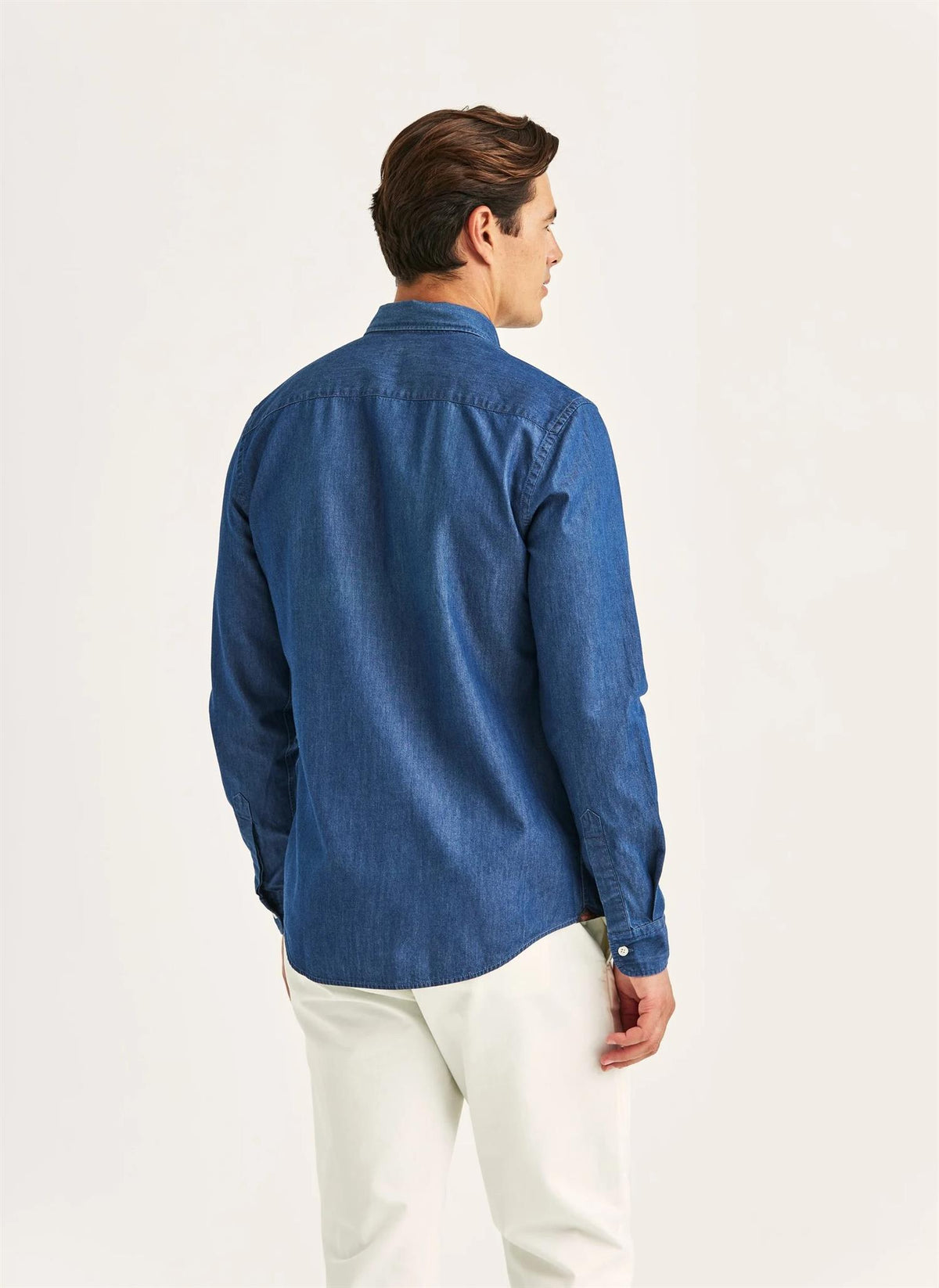 Morris Light Denim Shirt Slim Fit Mørkeblå