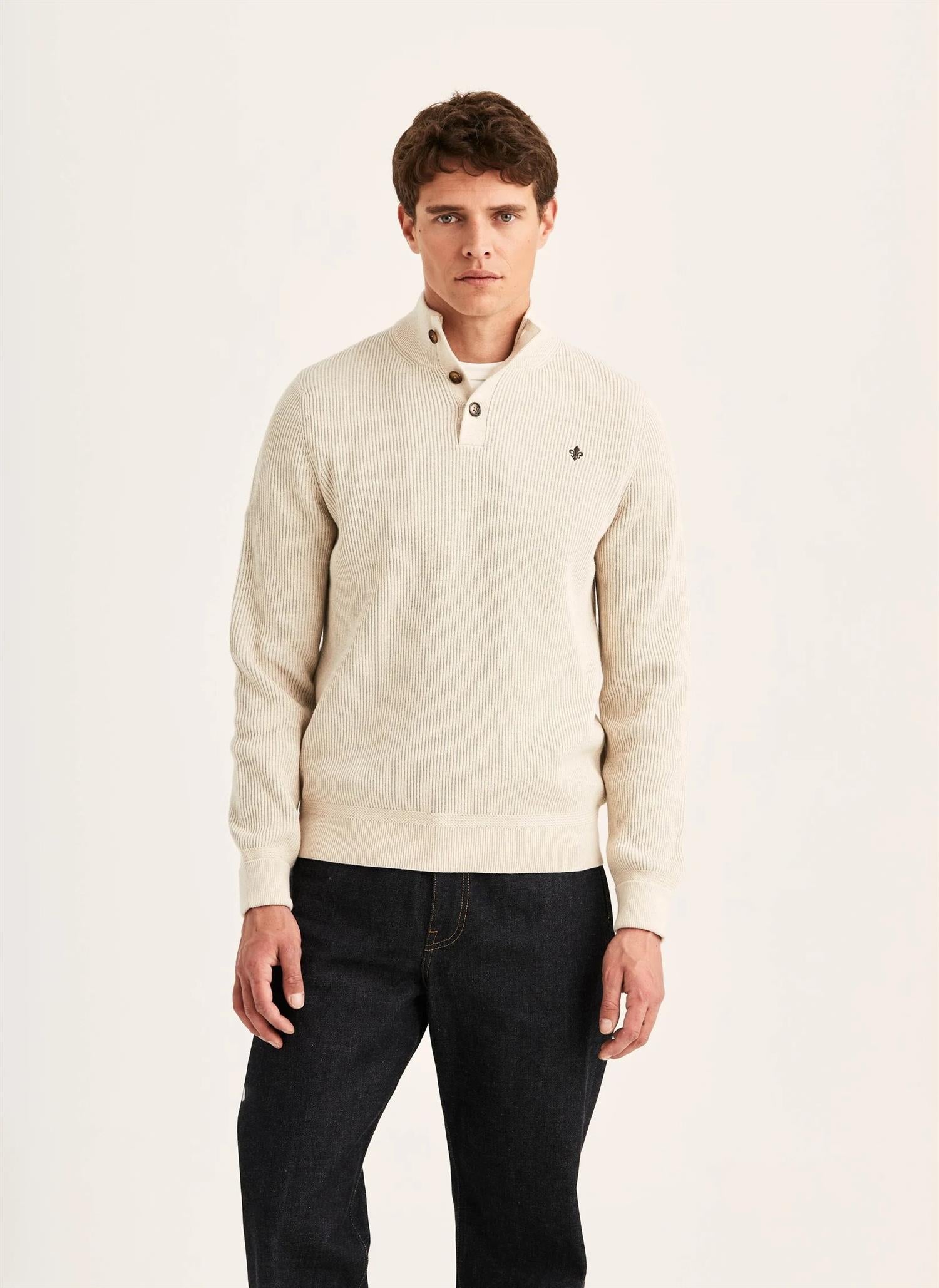 Morris Niall Half Button Genser Beige