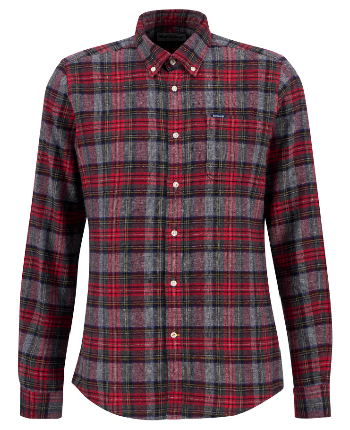Barbour L/Erm Flanellskjorte Ashroad Ruter Rød