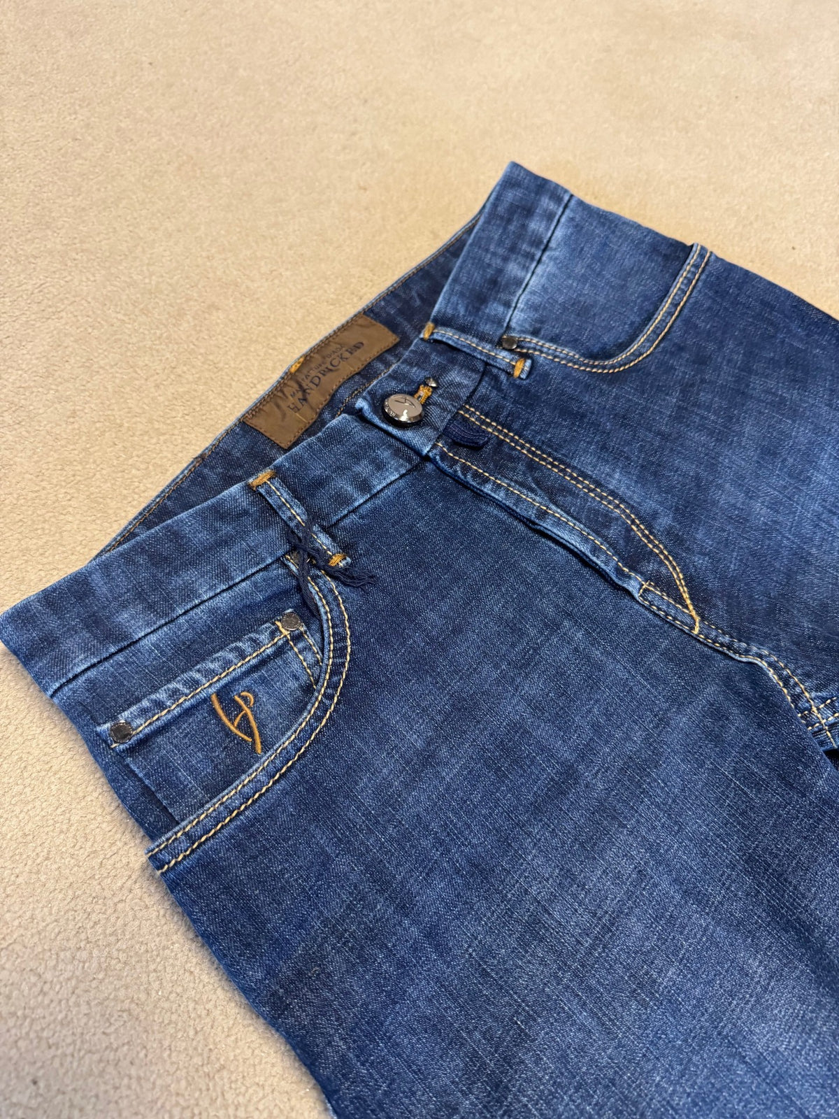 HandPicked Ravello Jeans Mørk Brun Patch
