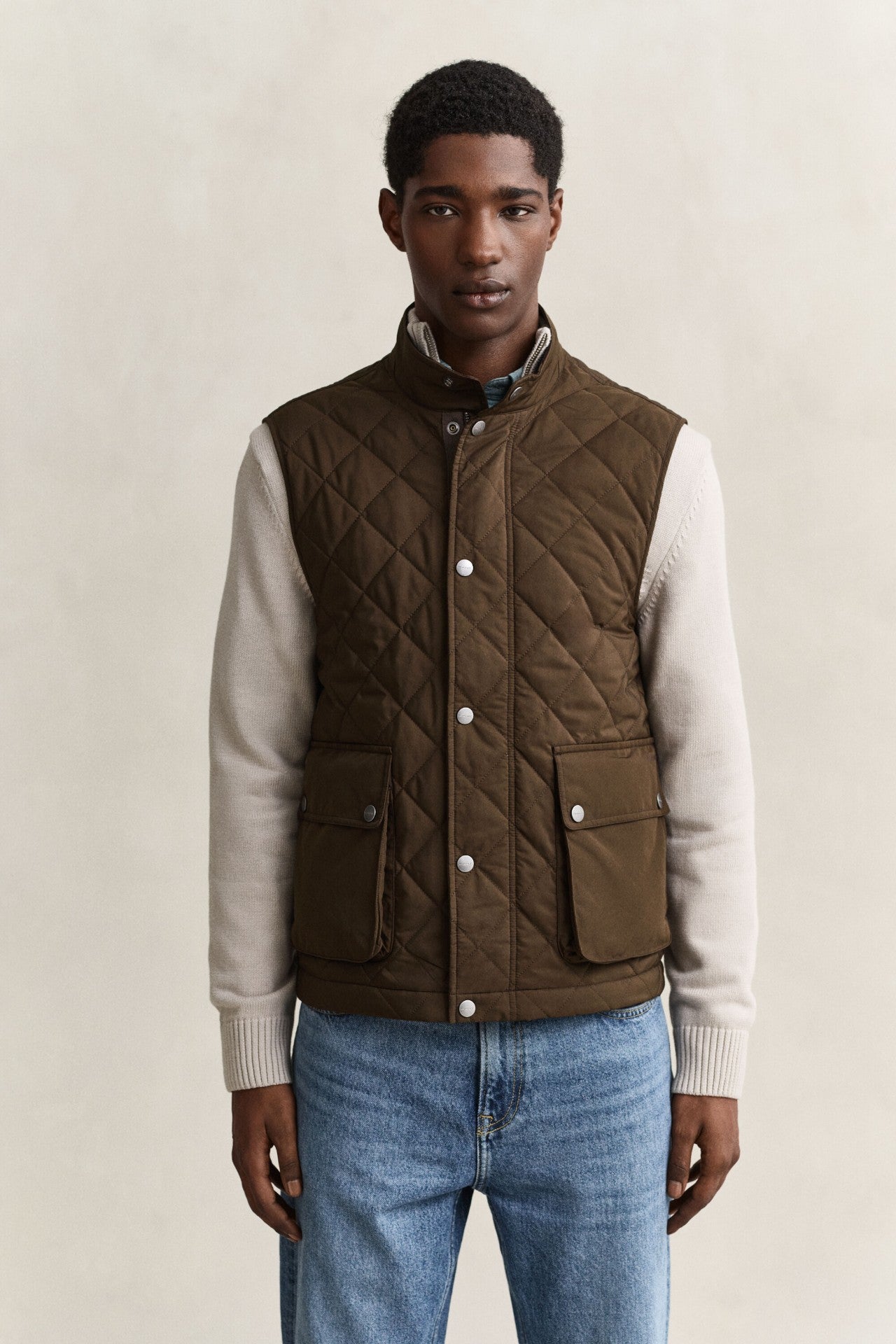 Gant Quilted Vest Brun
