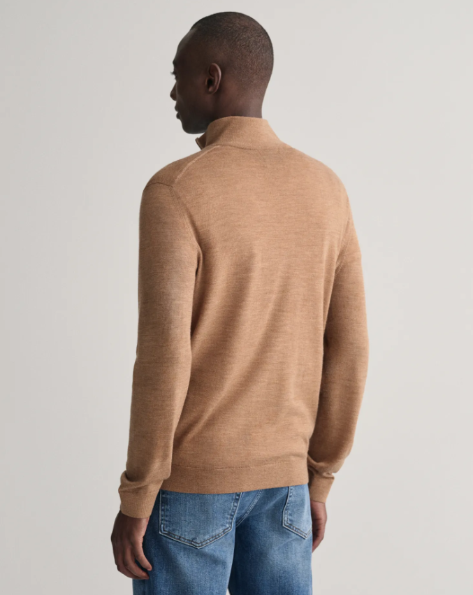 Gant Extrafine Merino Half-Zip Brun