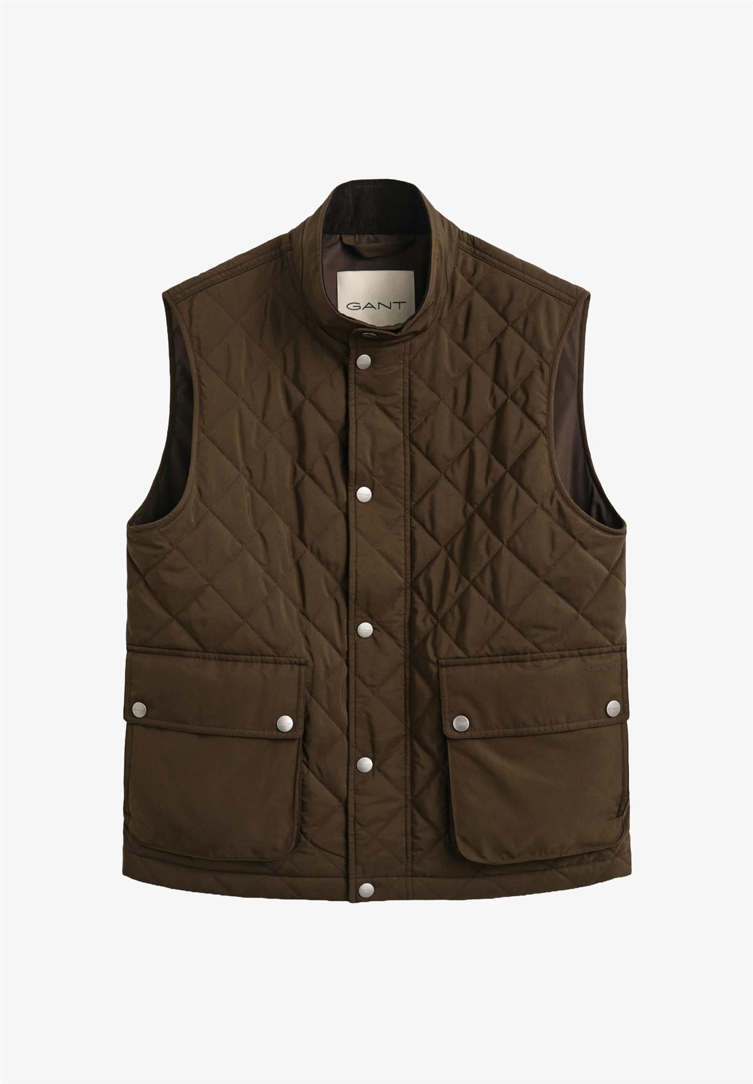 Gant Quilted Vest Brun