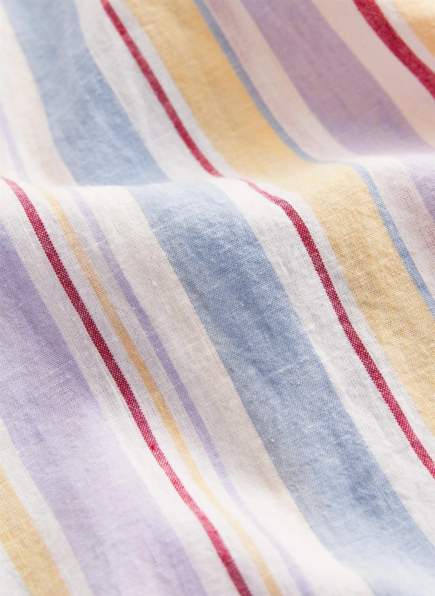 Morris Happy L/Erm Skjorte Lin Multi-color