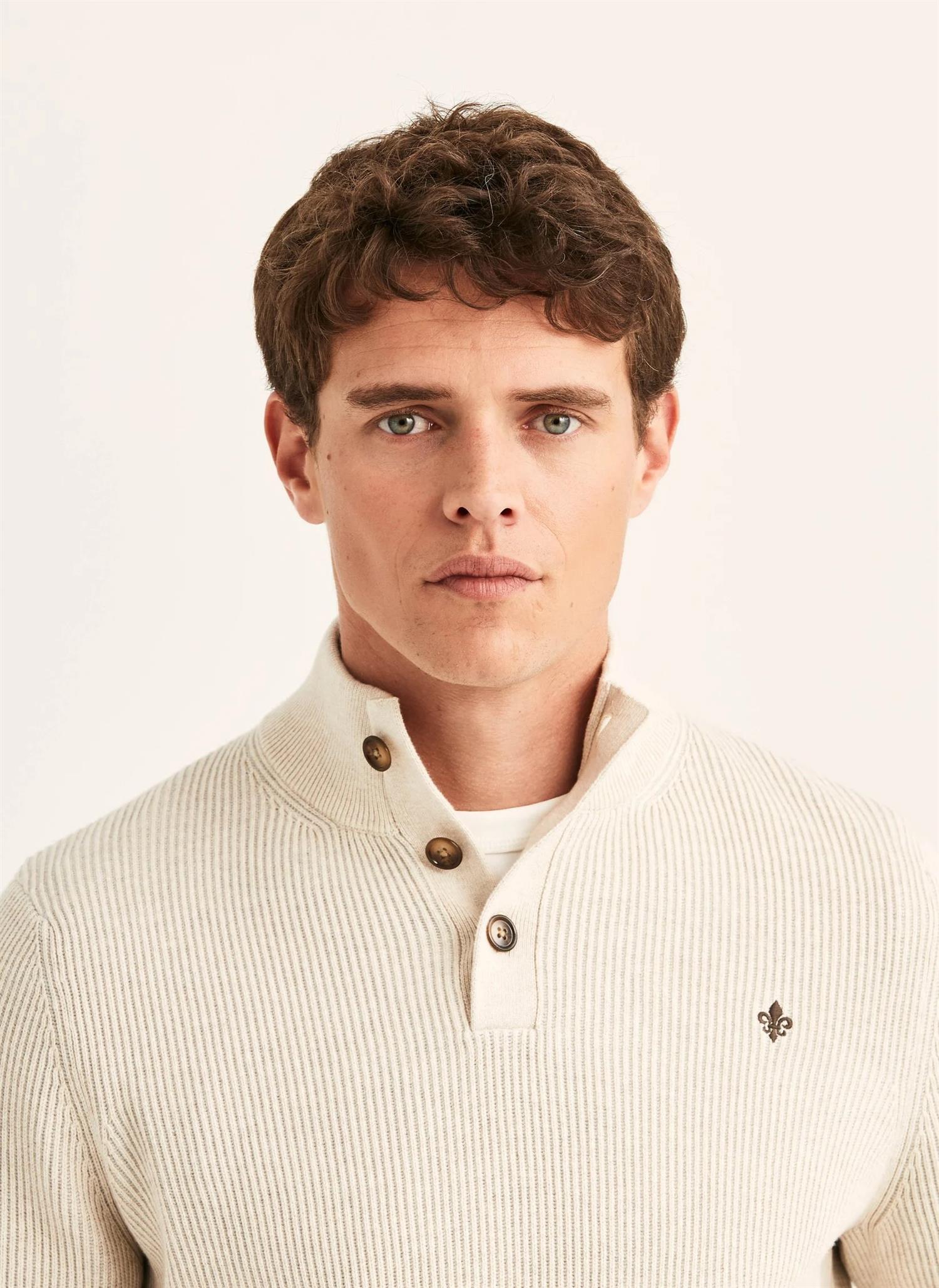 Morris Niall Half Button Genser Beige