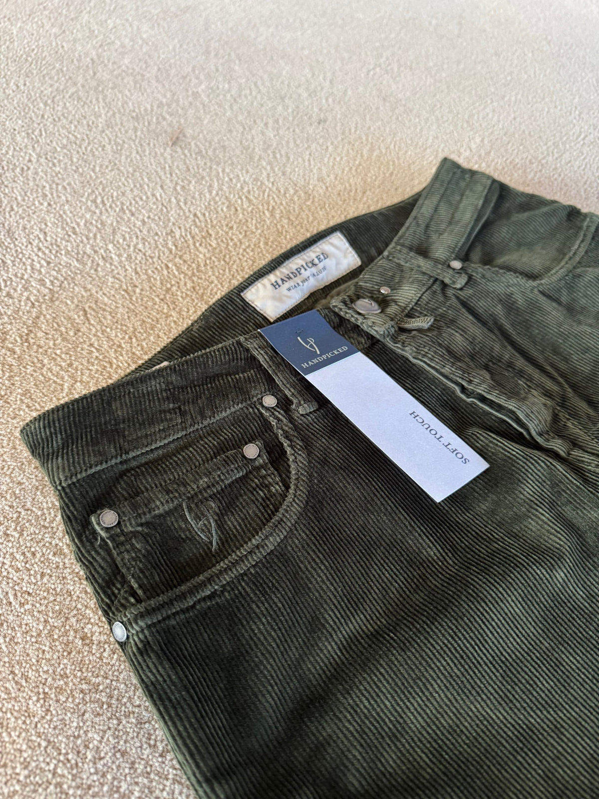 HandPicked Ravello Cord 5-Pocket Grønn