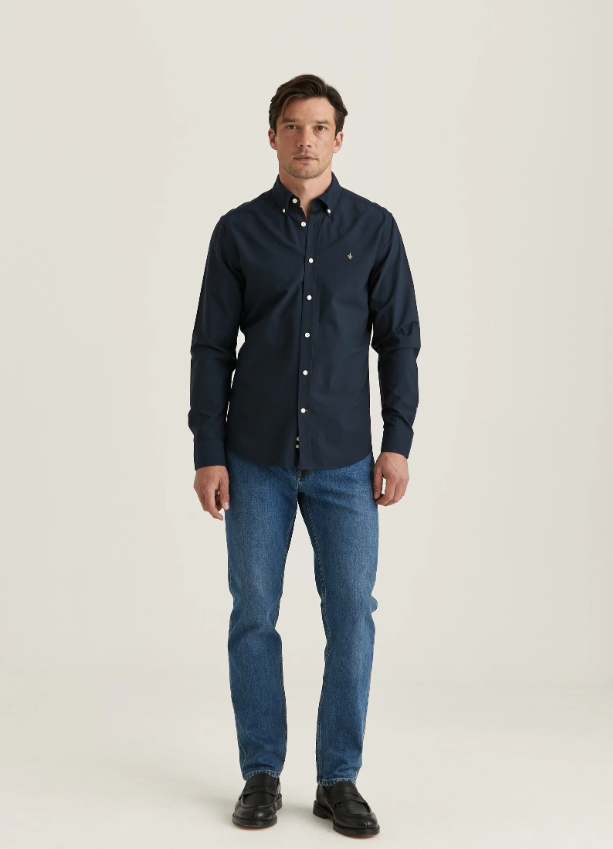 Morris Skjorte Oxford Button Down Marine