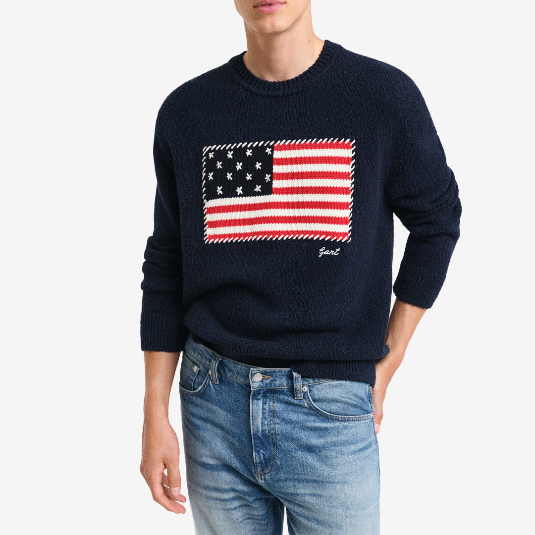 Gant American Flag Crewneck Strikket