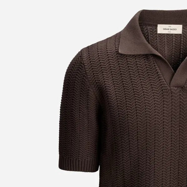 Gran Sasso Skipper Pique Bomull Brun