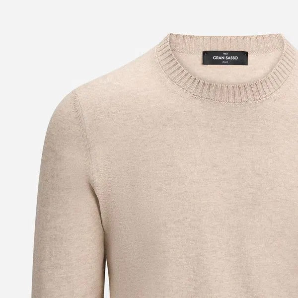 Gran Sasso Genser Tynn Bomull/Kashmir Beige