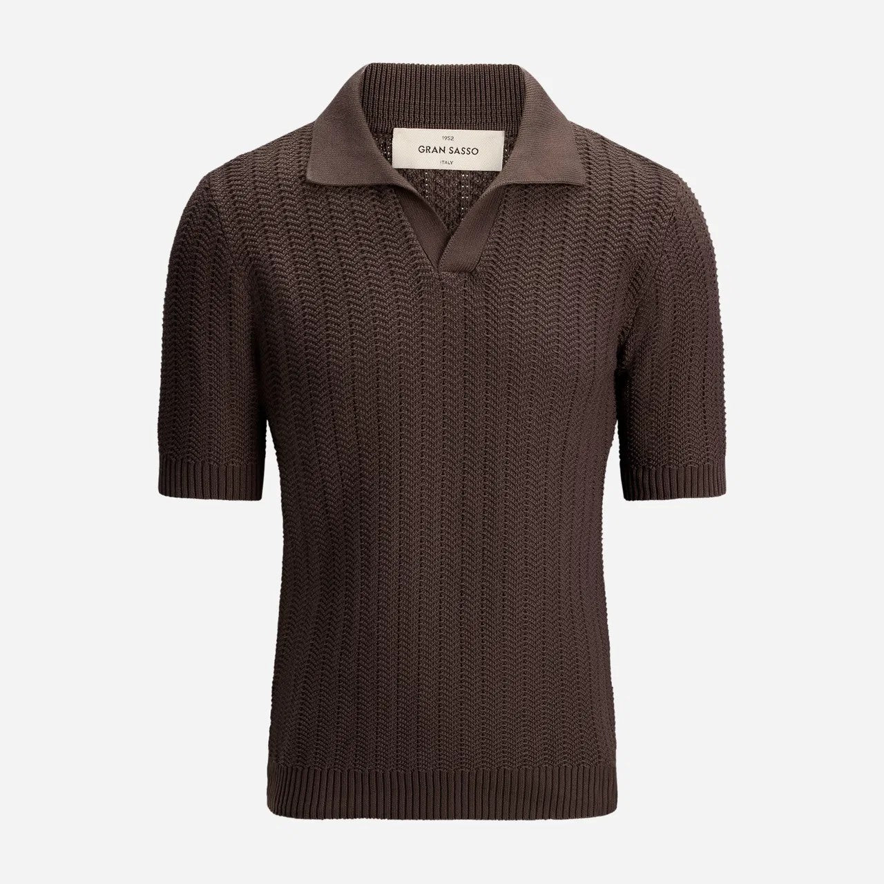 Gran Sasso Skipper Pique Bomull Brun