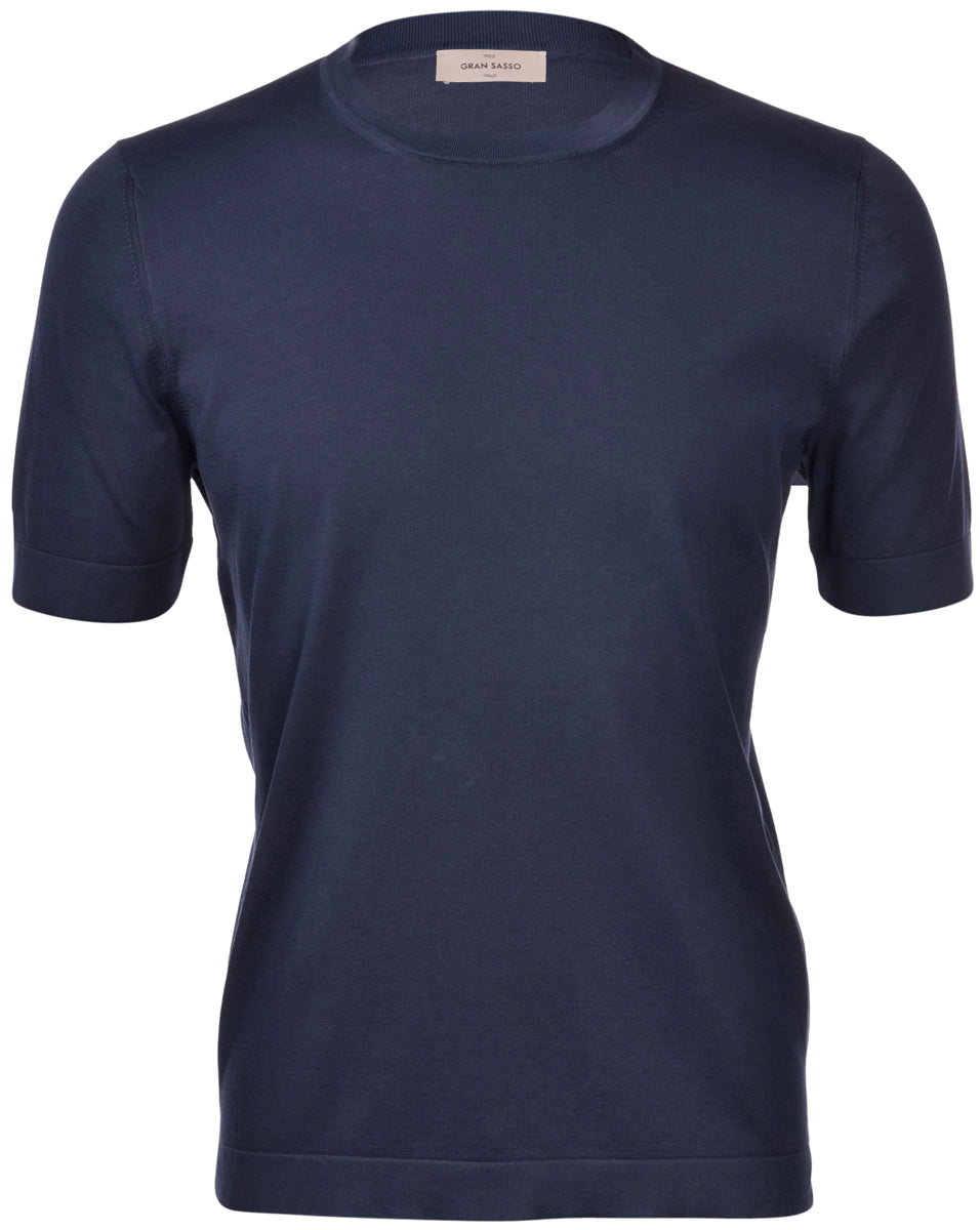 Gran Sasso T-skjorte M/Stretch Bomull Marine