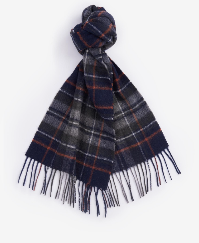 Barbour Skjerf Tartan Lammeull & Cashmere Marine Ruter