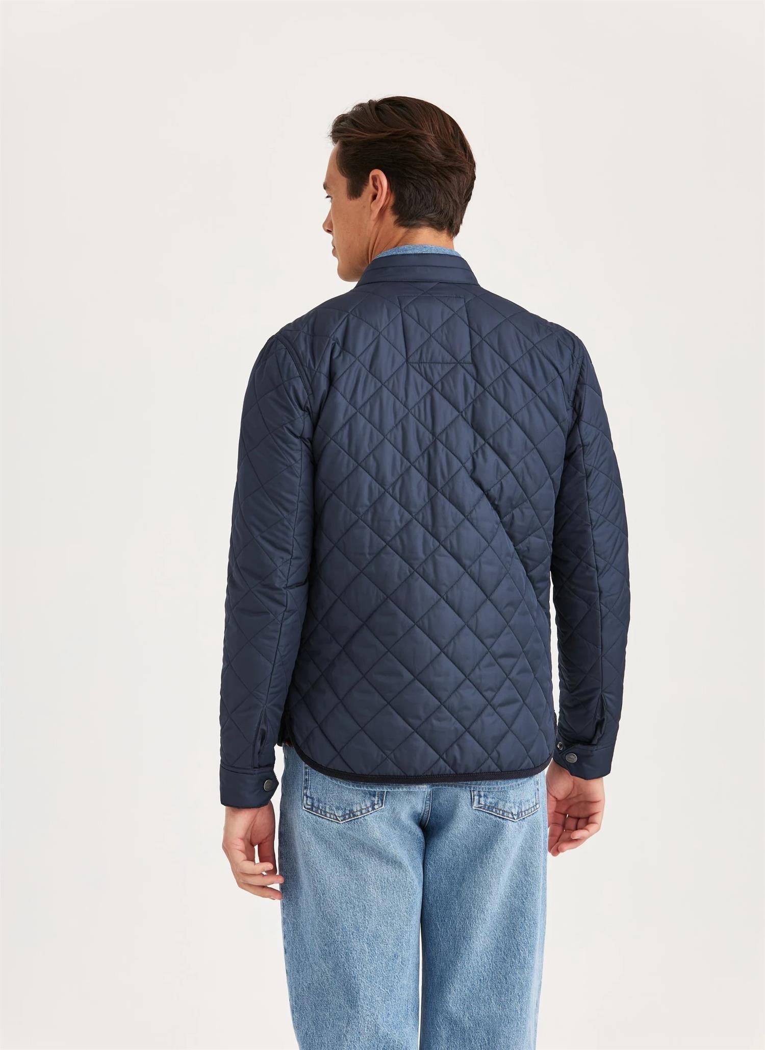 Morris Teddy Quilted Jakke Marine