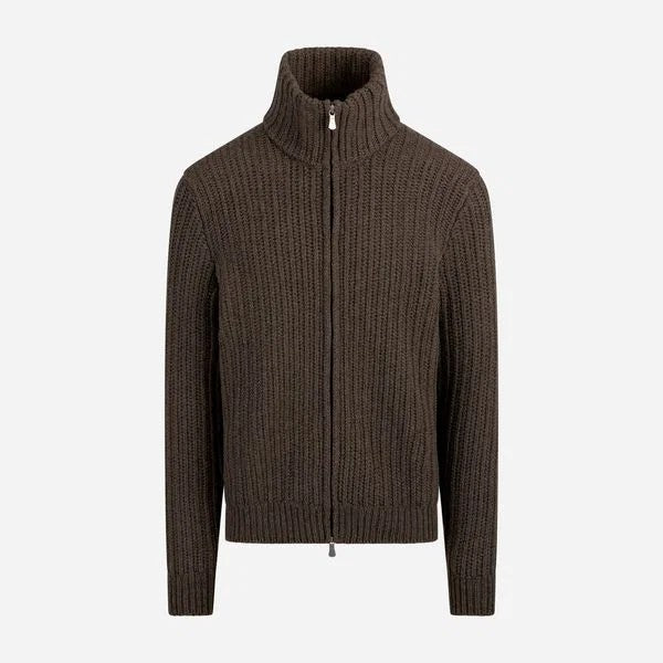 Gran Sasso Cardigan High-Neck Brun