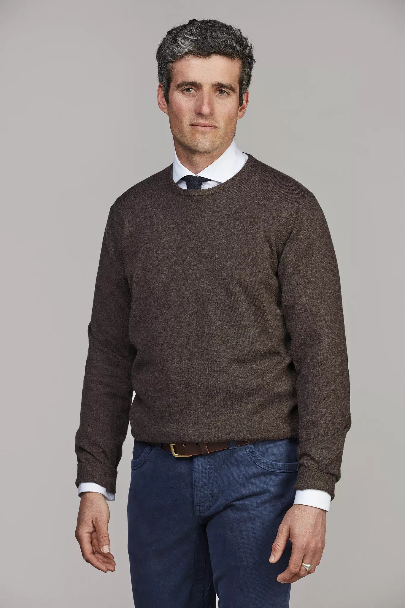 Hansen & Jacob Crew Neck Genser Brun