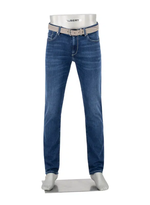 Alberto Jeans PIPE Super Stretch Blå M/Steinfarge