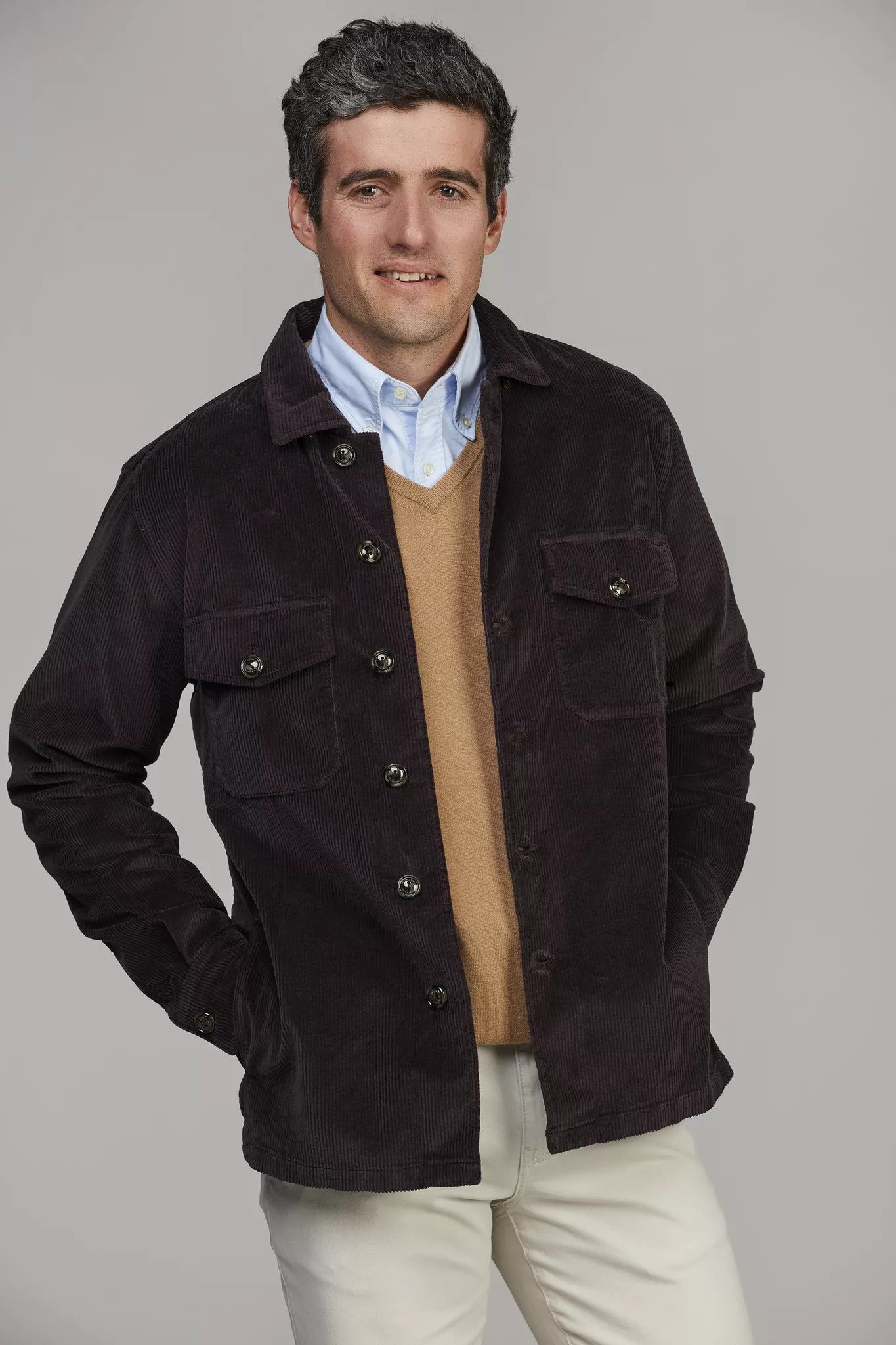 Hansen & Jacob Corduroy Overshirt Brun
