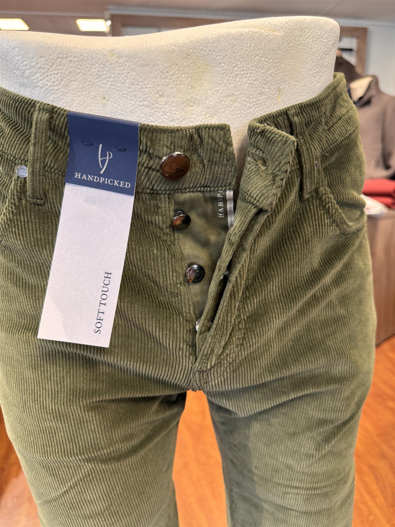 HandPicked Ravello Kordfløyel 5-Pocket Grønn