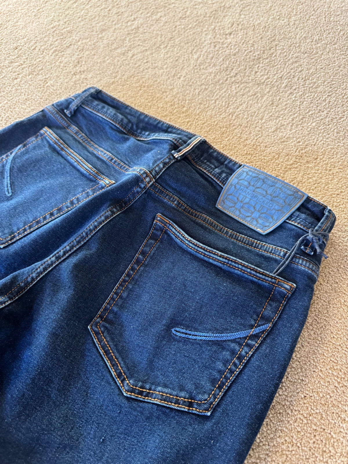 HandPicked Ravello Jeans Mørk Blå/blå Patch