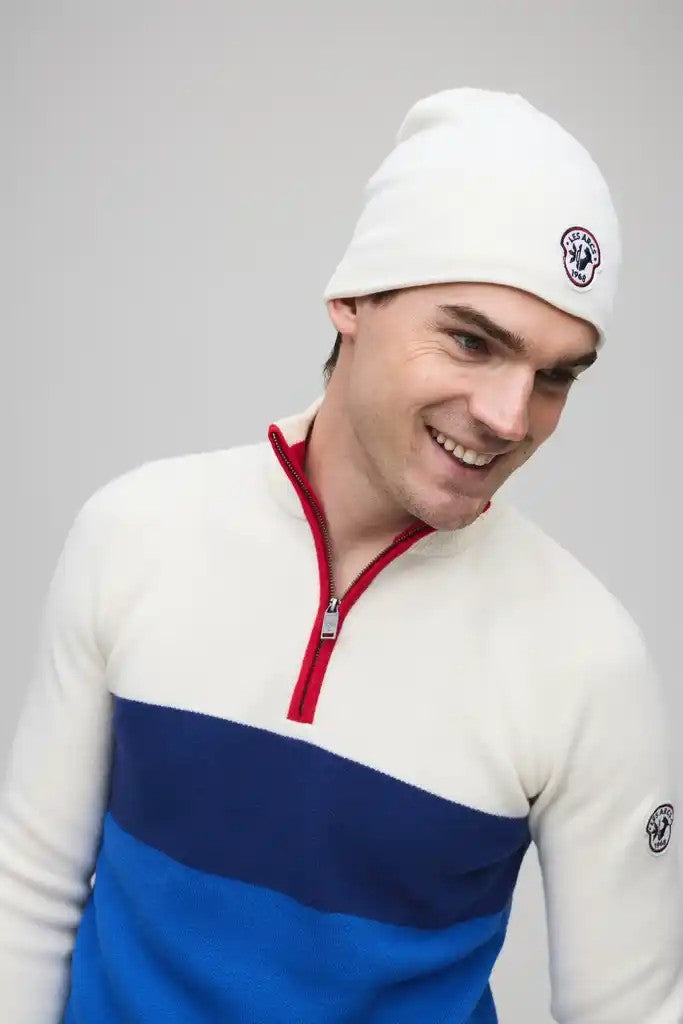 Les Arcs Kyle Half Zip Kremhvit/Blå
