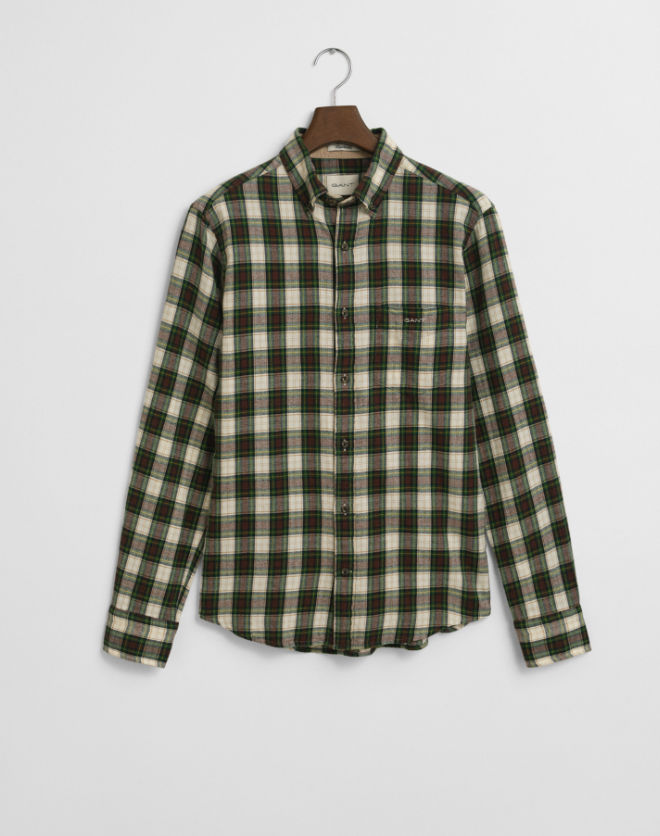Gant Windblown Flanellskjorte Ruter Krem/Rød