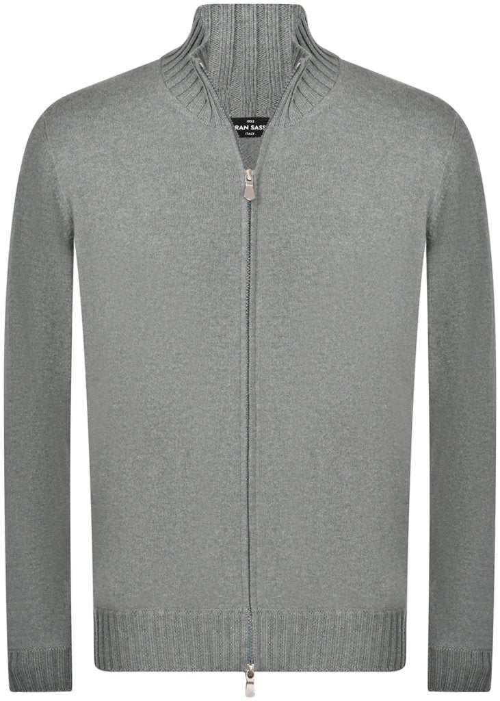 Gran Sasso Cardigan Felted Cashmere Full-Zip Grønn