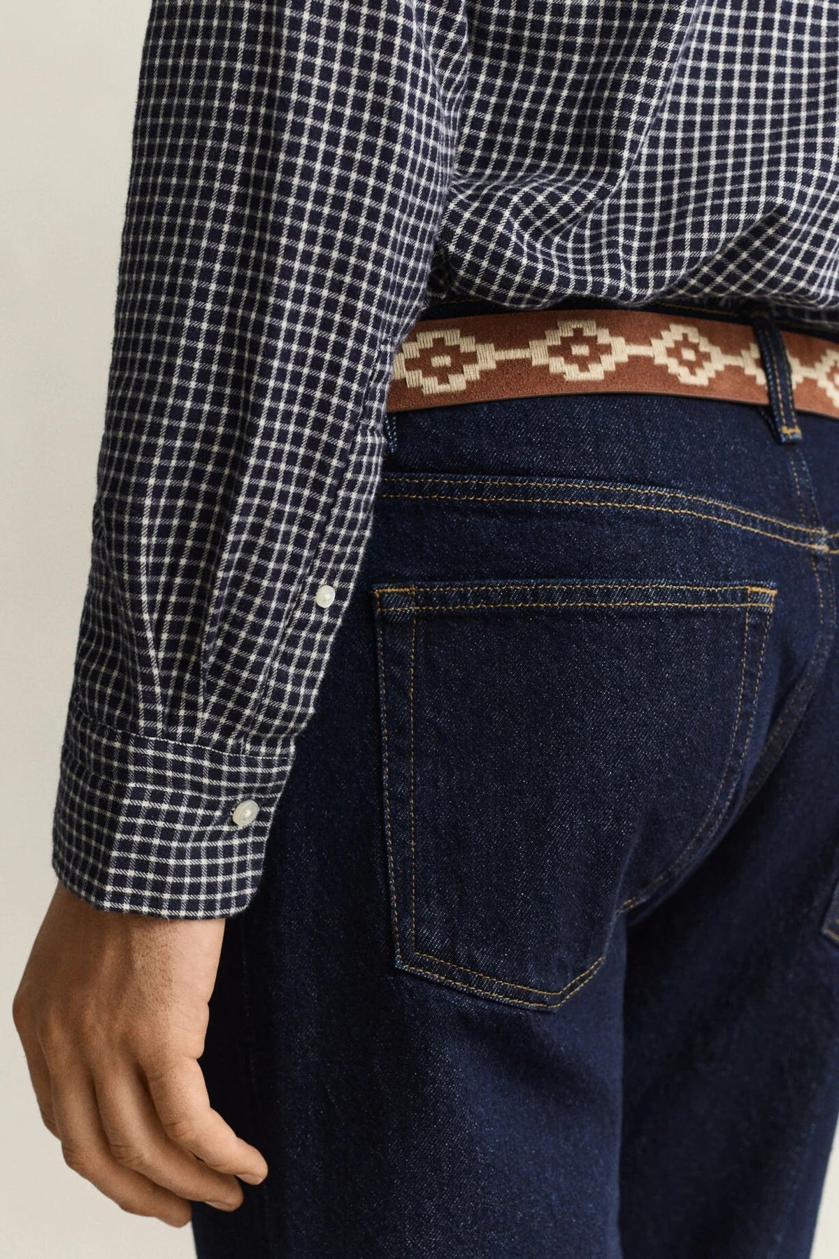 Gant Skjorte Windblown Flanell Småruter Marine