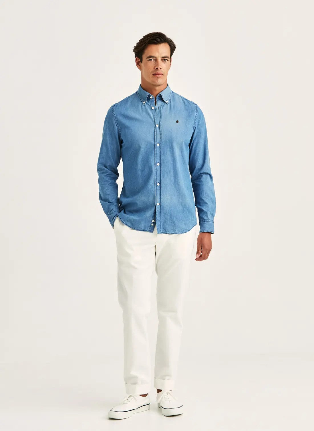Morris Light Denim Shirt Slim Fit Blå