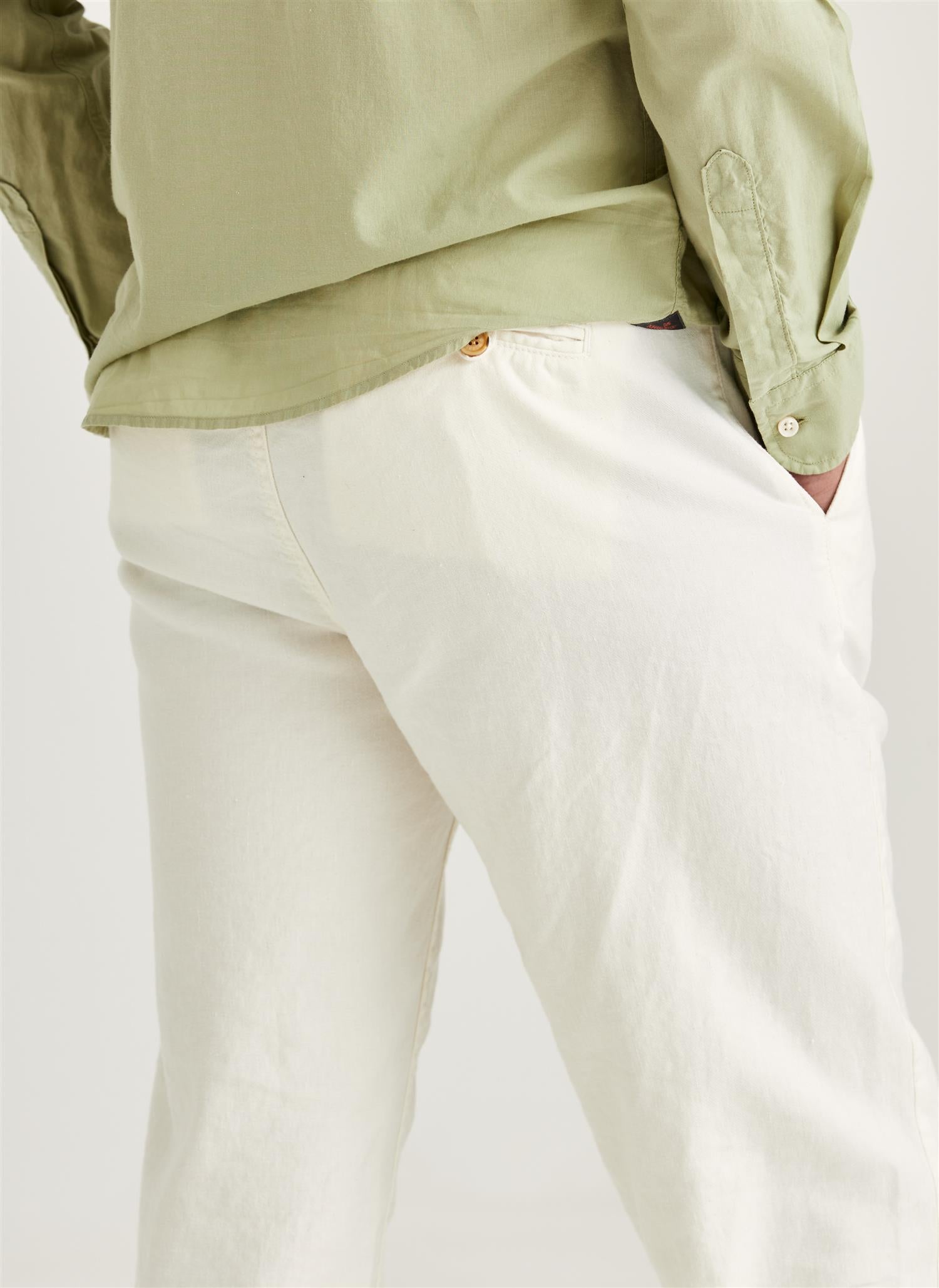 Morris Fenix Linen Bukse Off-White