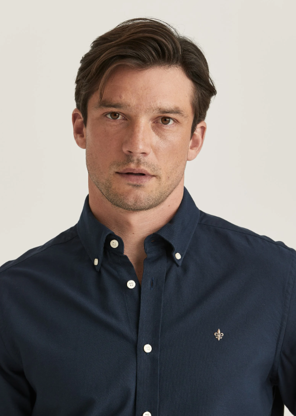 Morris Skjorte Oxford Button Down Marine