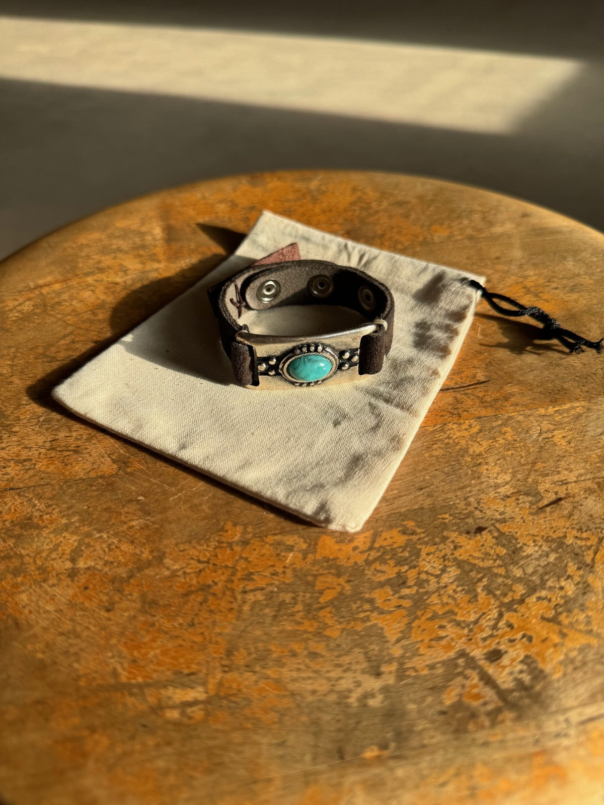 Alberto Luti Western Armbånd Big Stone Mørkebrun