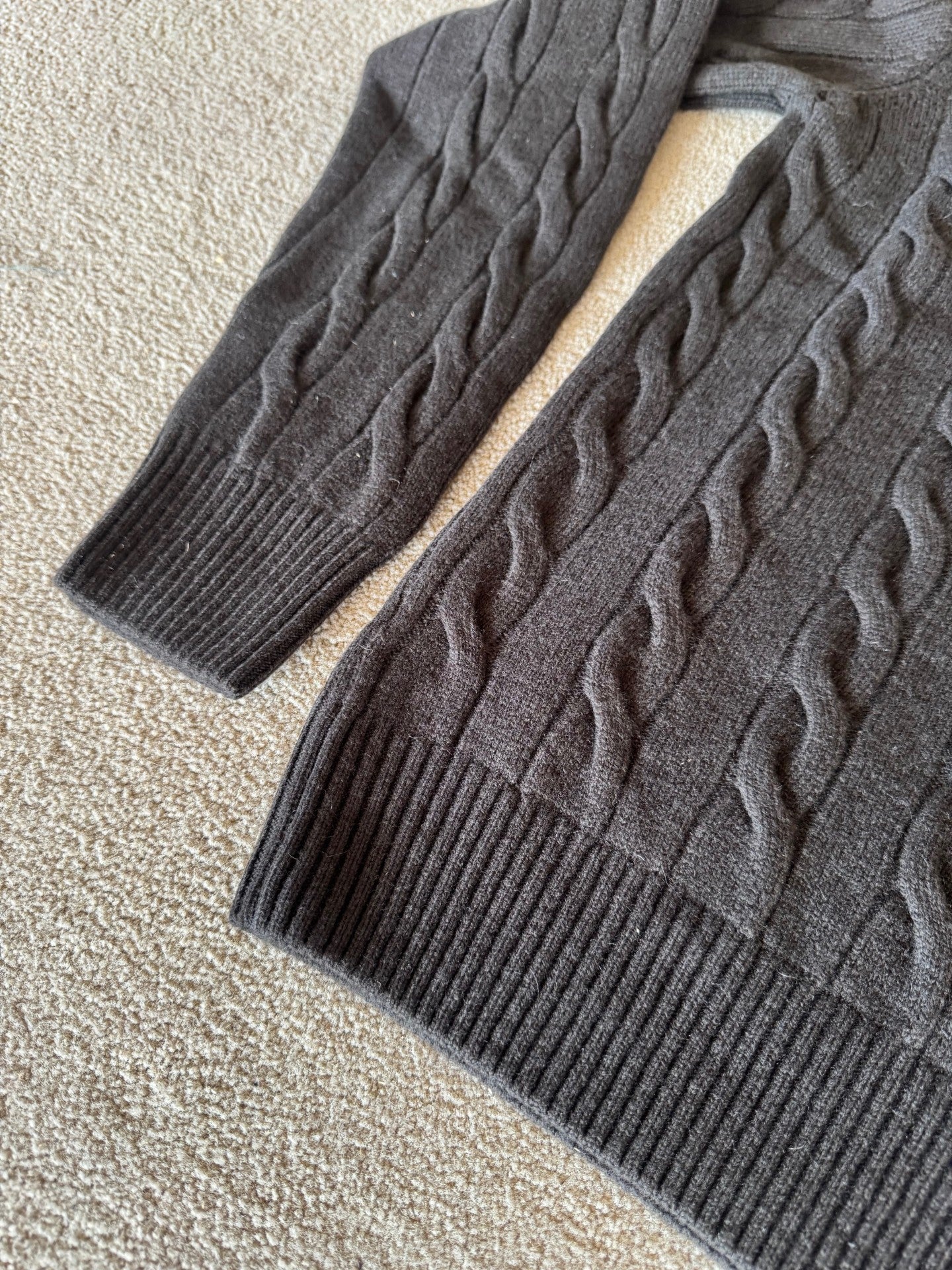 Gran Sasso Kabelstrikk Cashmere/Merino Brun