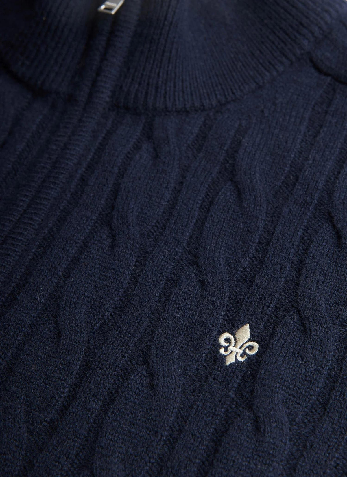 Morris Hertford Cable Half Zip Marine