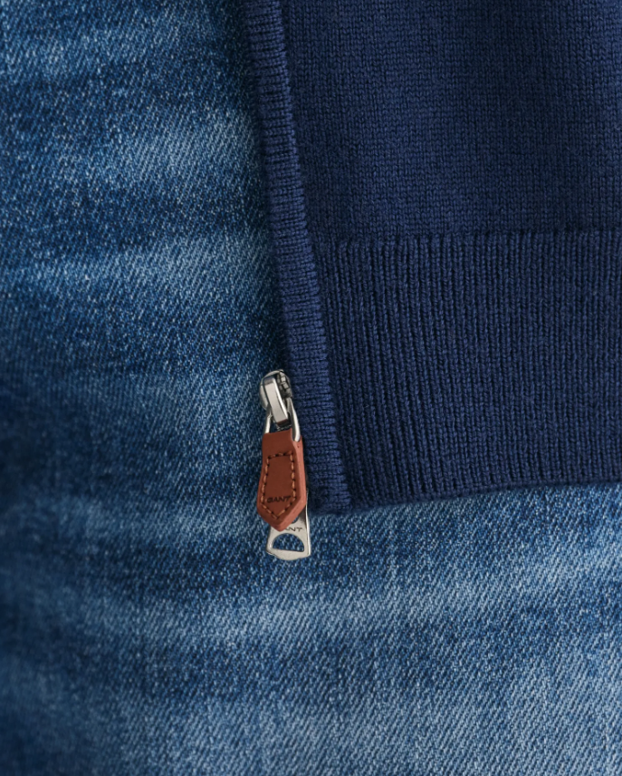 Gant Extrafine Merino Full-Zip Cardigan Marine