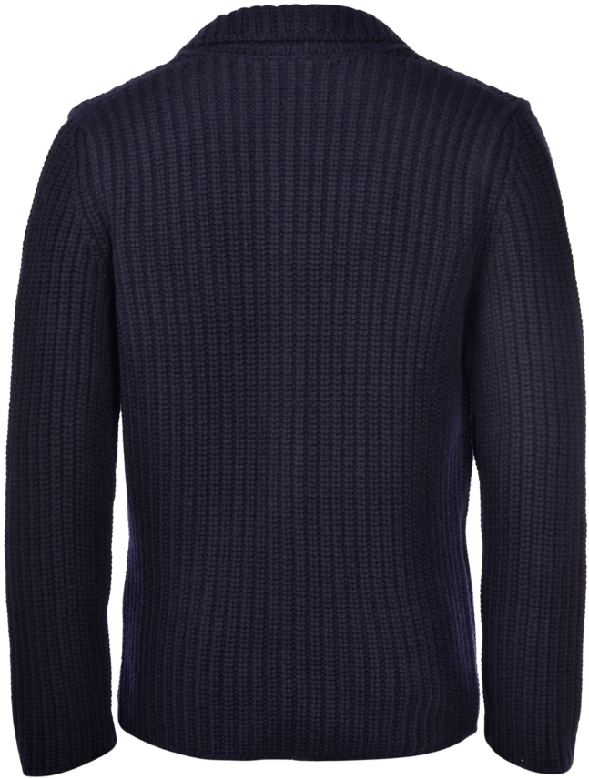 Gran Sasso Cardigan Merinoull Tykk Marine