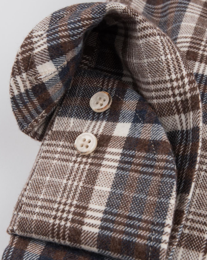 Oscar Of Sweden Flanellskjorte M/B.D Ruter Brun