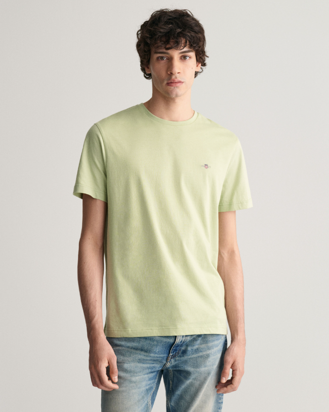 Gant T-skjorte Herre Bomull Lysegrønn