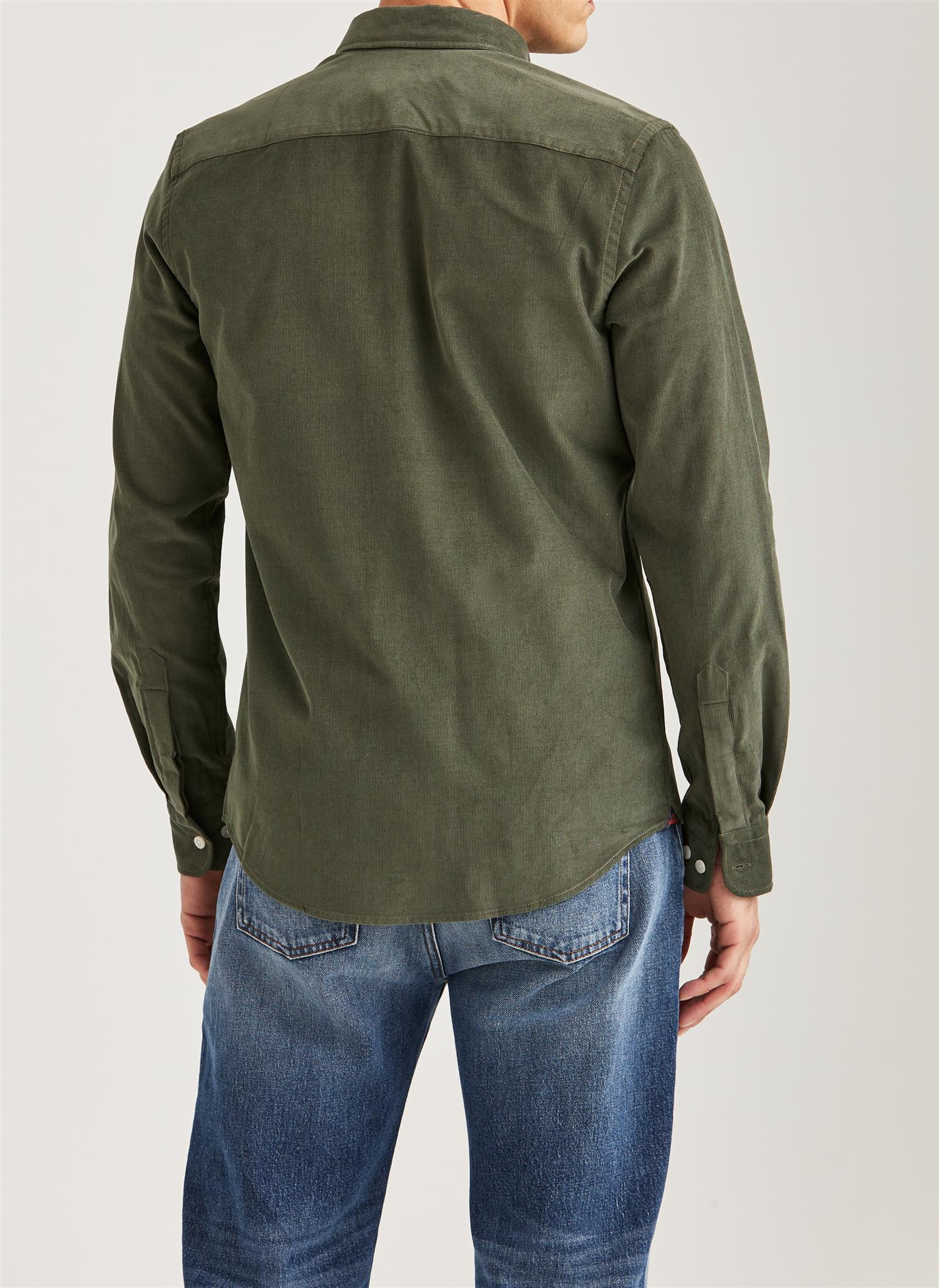Morris Douglas Cord Shirt Slim Fit Olivengrønn
