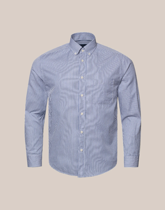 Eton Skjorte Contemporary M/Button Down Stripet Blå