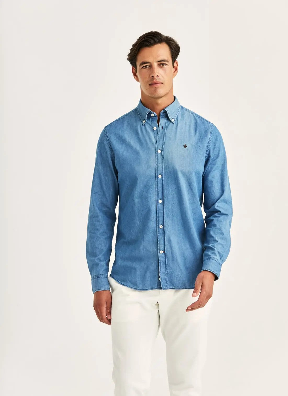 Morris Light Denim Shirt Slim Fit Blå