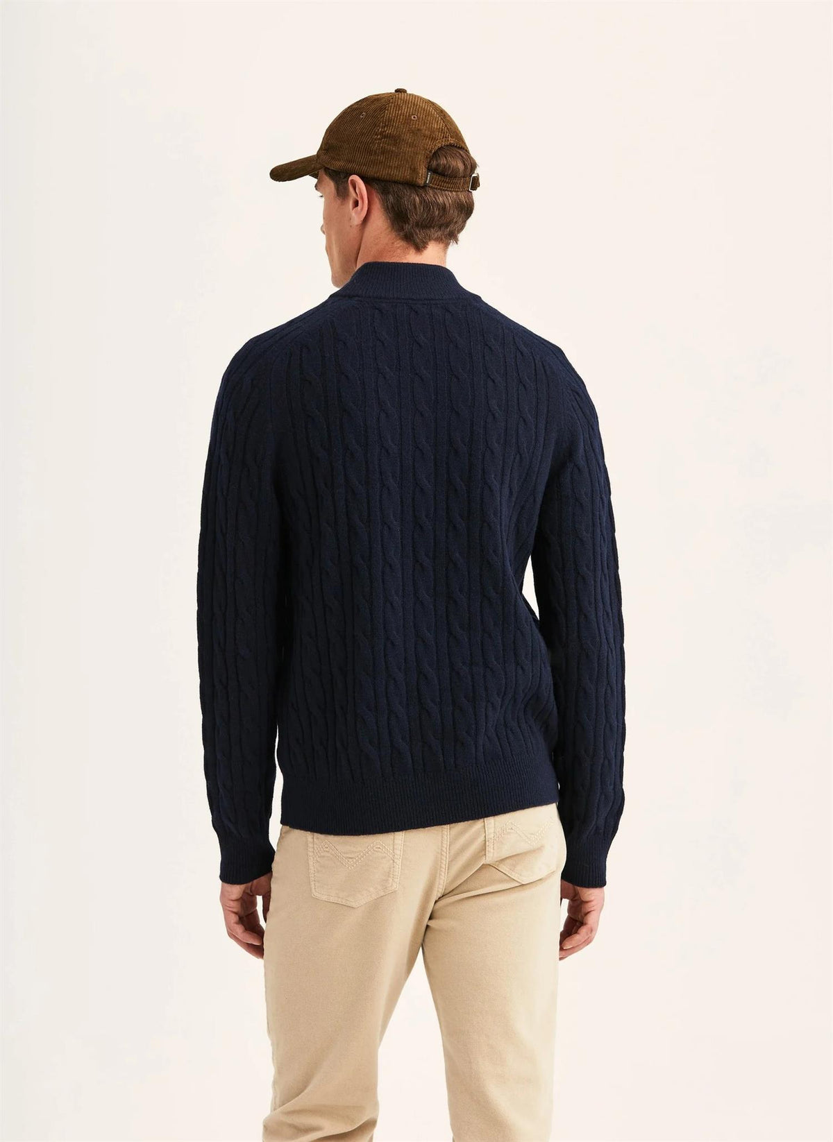 Morris Hertford Cable Half Zip Marine