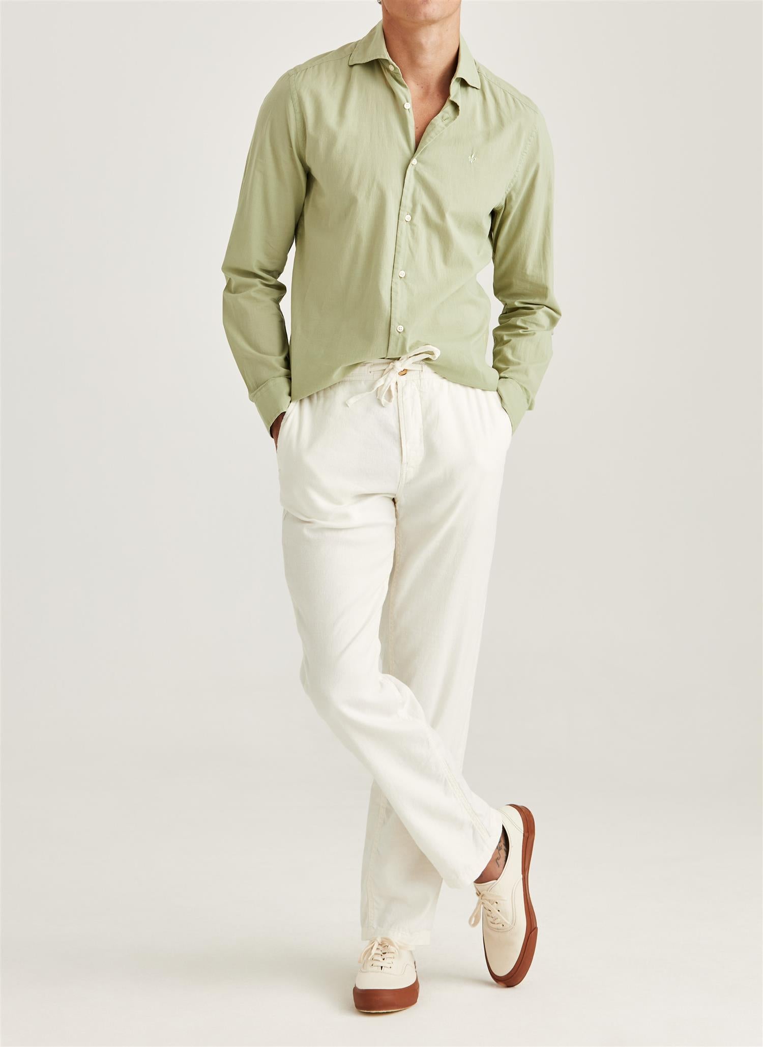 Morris Fenix Linen Bukse Off-White