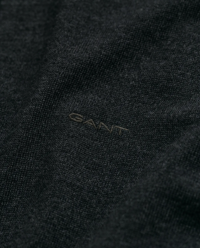 Gant Extrafine Merino Full-Zip Cardigan Koksgrå