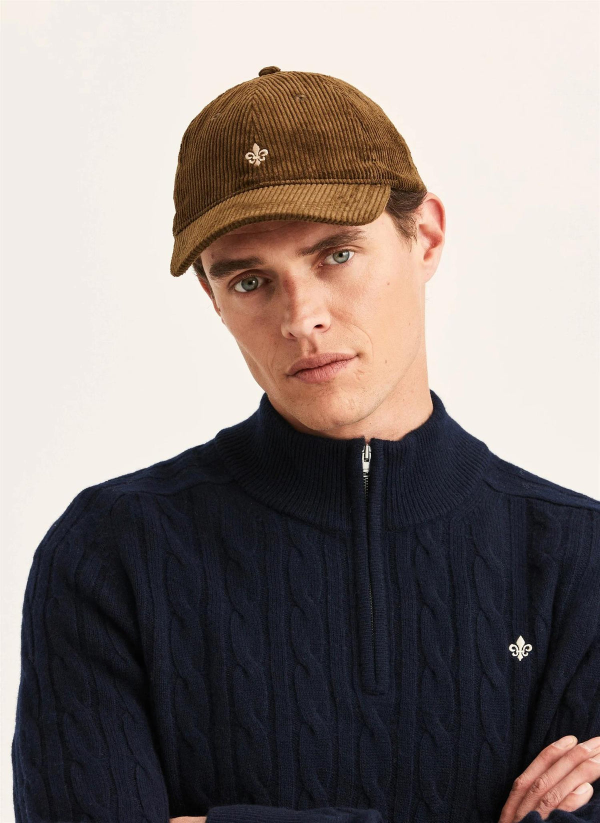Morris Hertford Cable Half Zip Marine