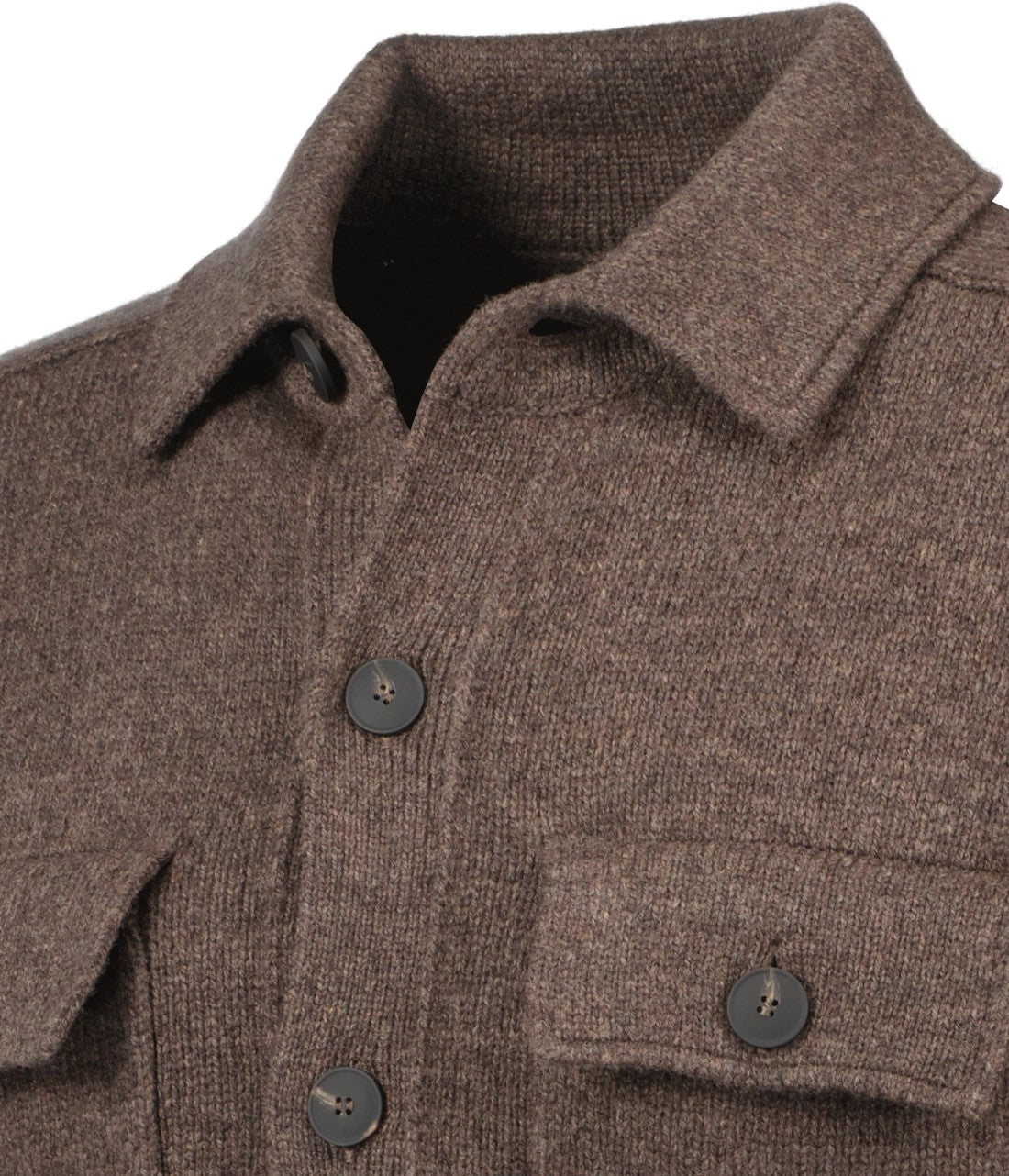 Gran Sasso Merino Cardigan Knapper M/Brystlommer Brun