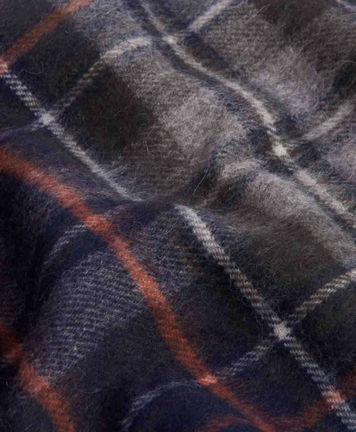 Barbour Skjerf Tartan Lammeull & Cashmere Marine Ruter