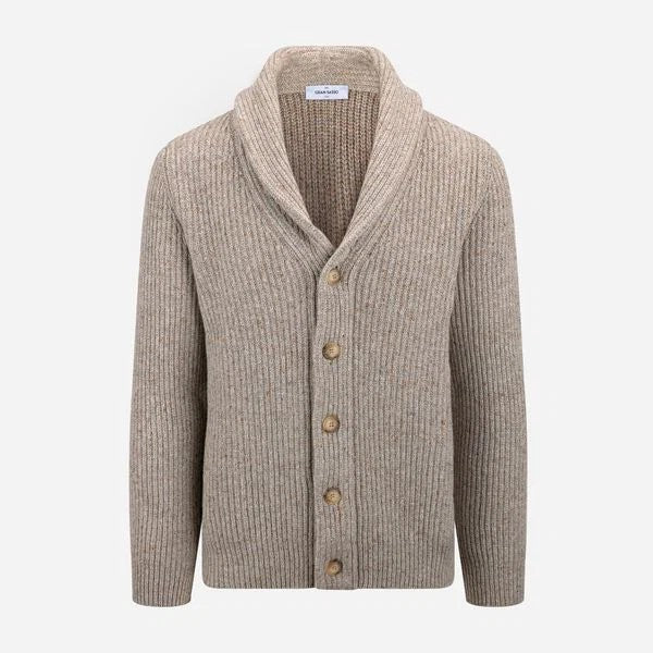 Gran Sasso Donegal Shawl Cardigan Beige