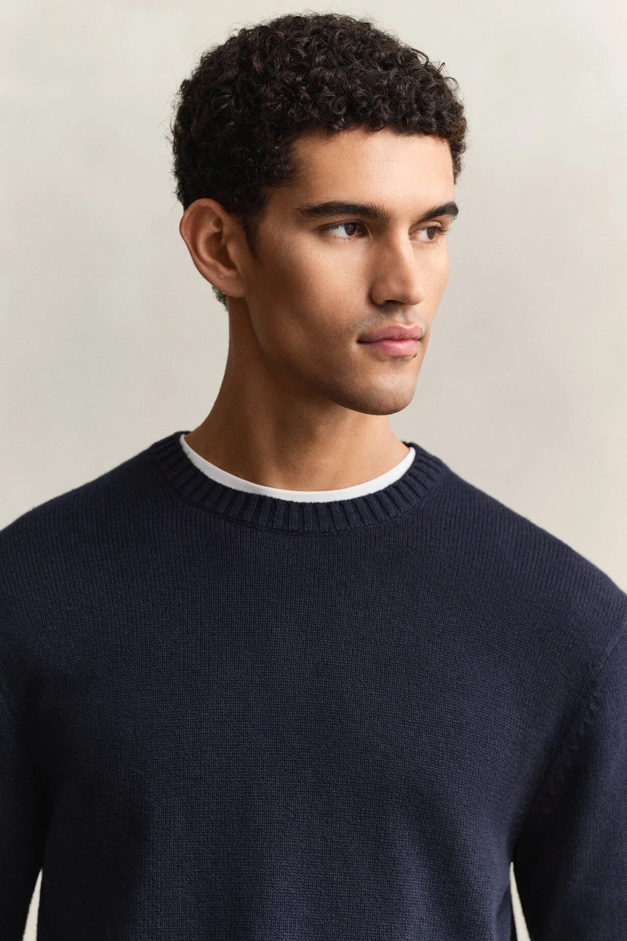 Gant Genser R-hals Bom/cashmere Marine
