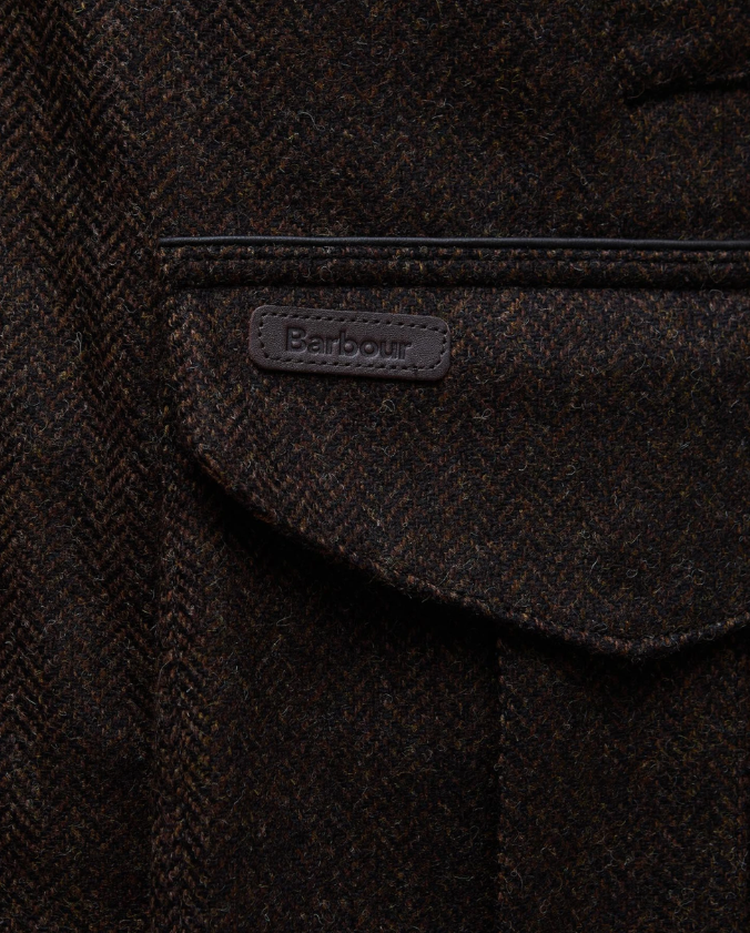 Barbour Hereford Tweed Ulljakke Brun